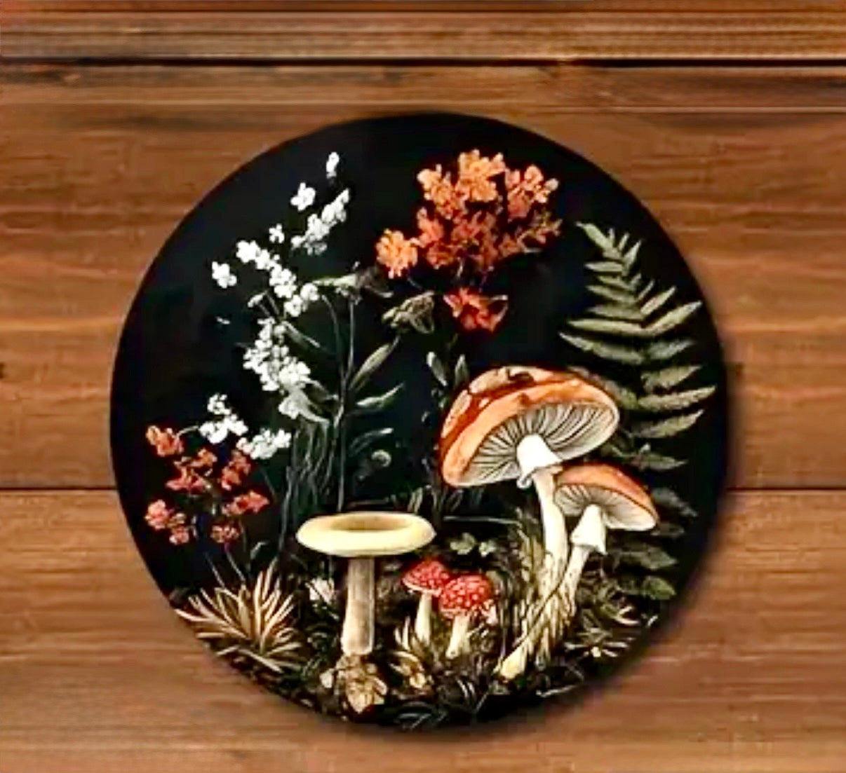 Wooden Mushroom Forest Candle Coaster