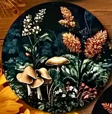 Wooden Mushroom Forest Candle Coaster