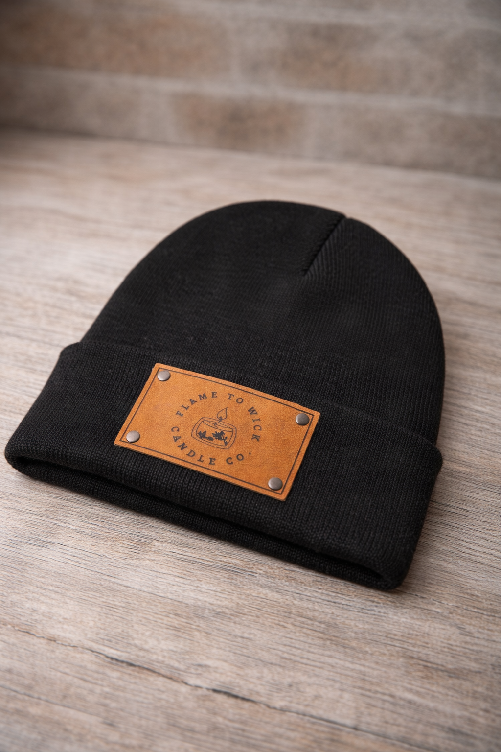 Beanie w/ Leather Logo